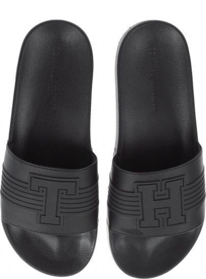 Czarne Klapki Tommy Hilfiger TH SEASONAL POOL SLI BLACK - Klapki