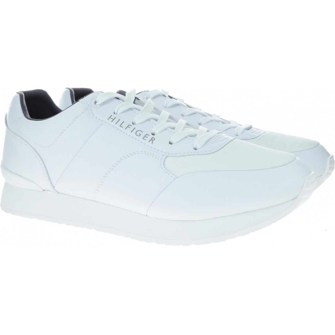 Białe półbuty Tommy Hilfiger CORPORATE LEATHER RU WHITE -