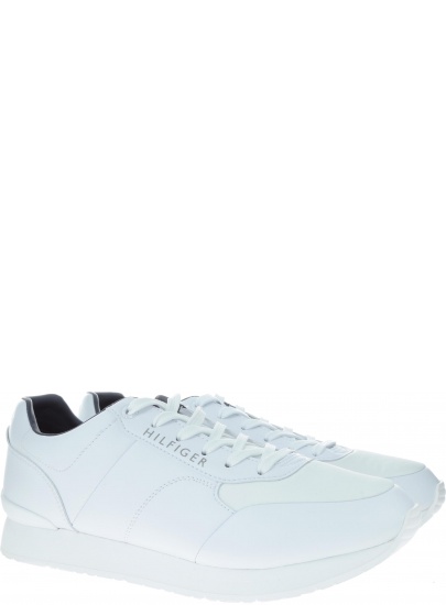 Białe półbuty Tommy Hilfiger CORPORATE LEATHER RU WHITE -