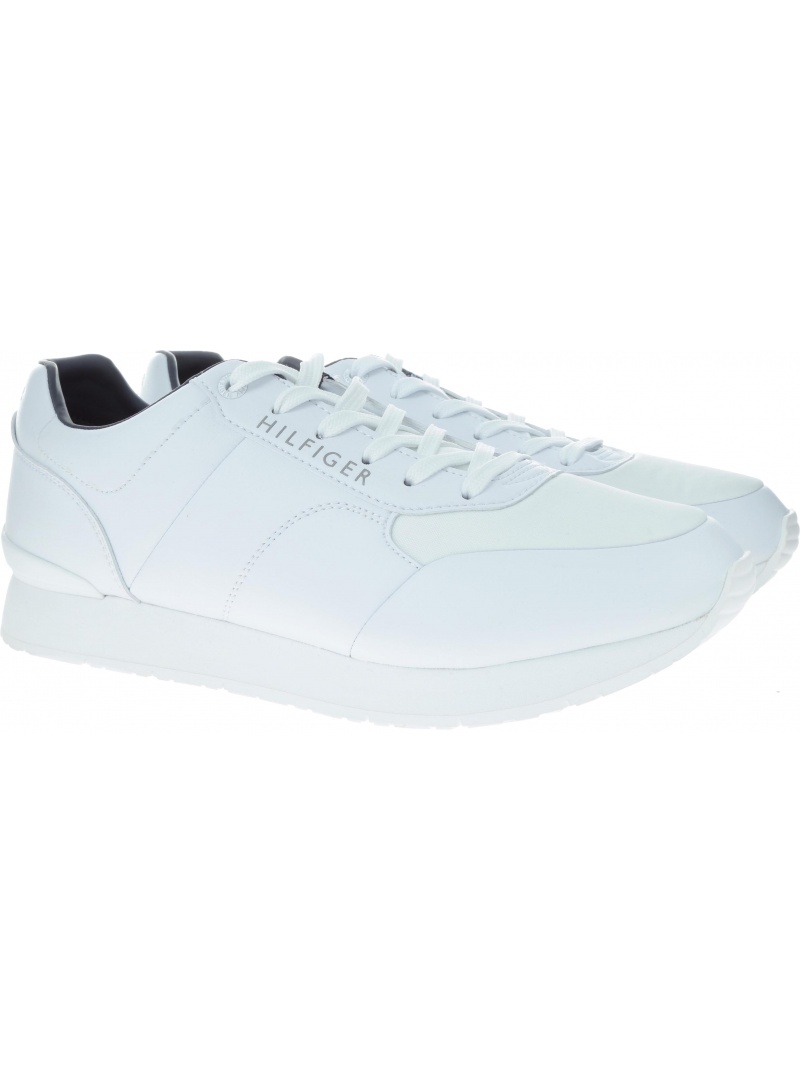 Białe półbuty Tommy Hilfiger CORPORATE LEATHER RU WHITE - Białe półbuty Tommy Hilfiger CORPORATE LEATHER RU WHITE -
