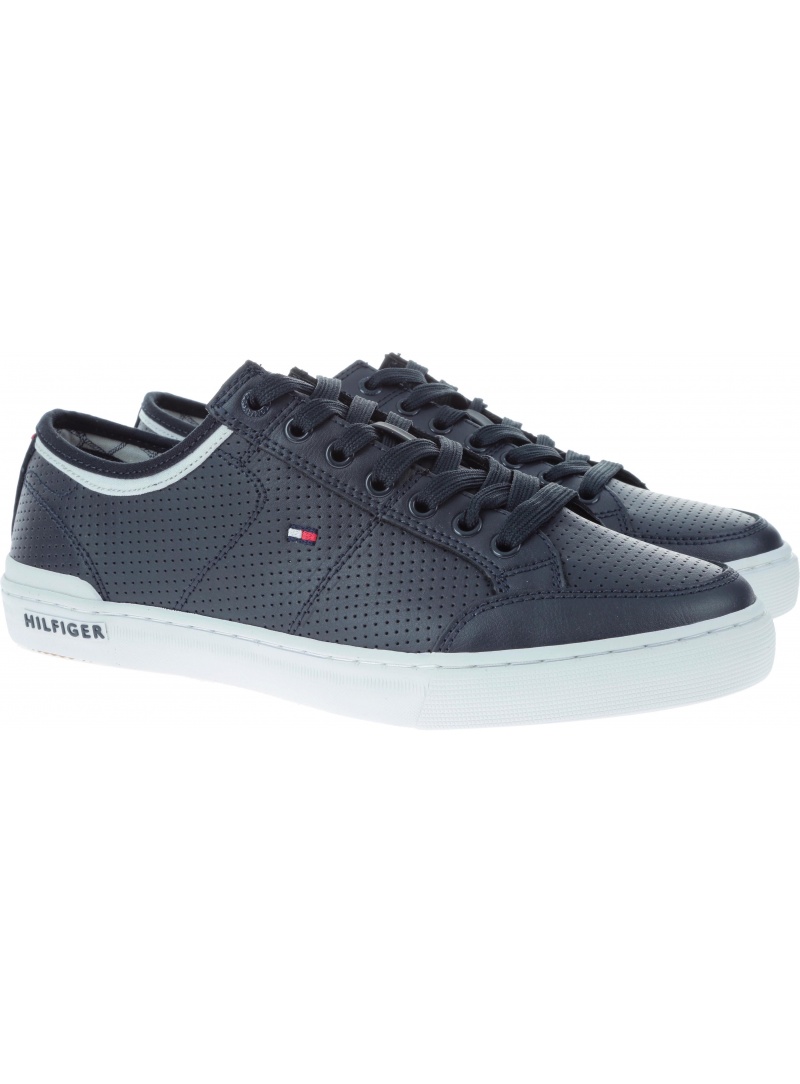 Trampki Tommy Hilfiger CORE CORPORATE LEATH MIDNIGHT - Półbuty