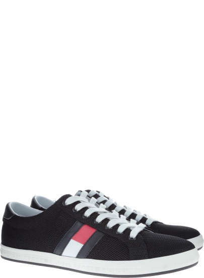 Czarne półbuty Tommy Hilfiger ESSENTIAL FLAG DETAIL BLACK -