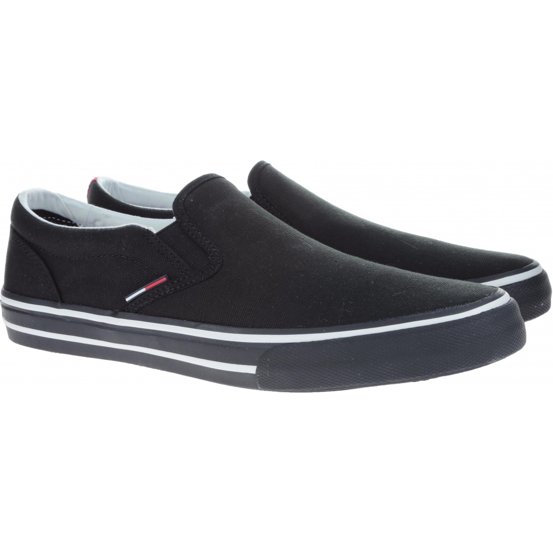 Czarne Tenisówki Tommy Hilfiger TOMMY JEANS TEXTILE BLACK -