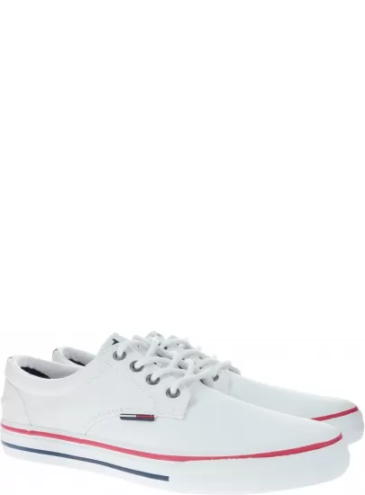 Białe Trampki Tommy Hilfiger TOMMY JEANS TEXTILE WHITE - Trampki