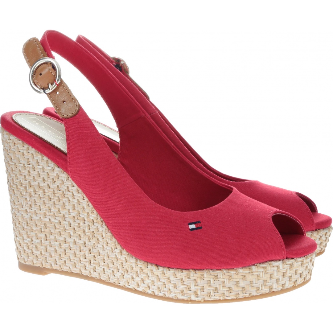 Espadryle Tommy Hilfiger ICONIC ELENA BASIC S TANGO RED -
