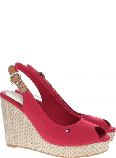 Espadryle Tommy Hilfiger ICONIC ELENA BASIC S TANGO RED -
