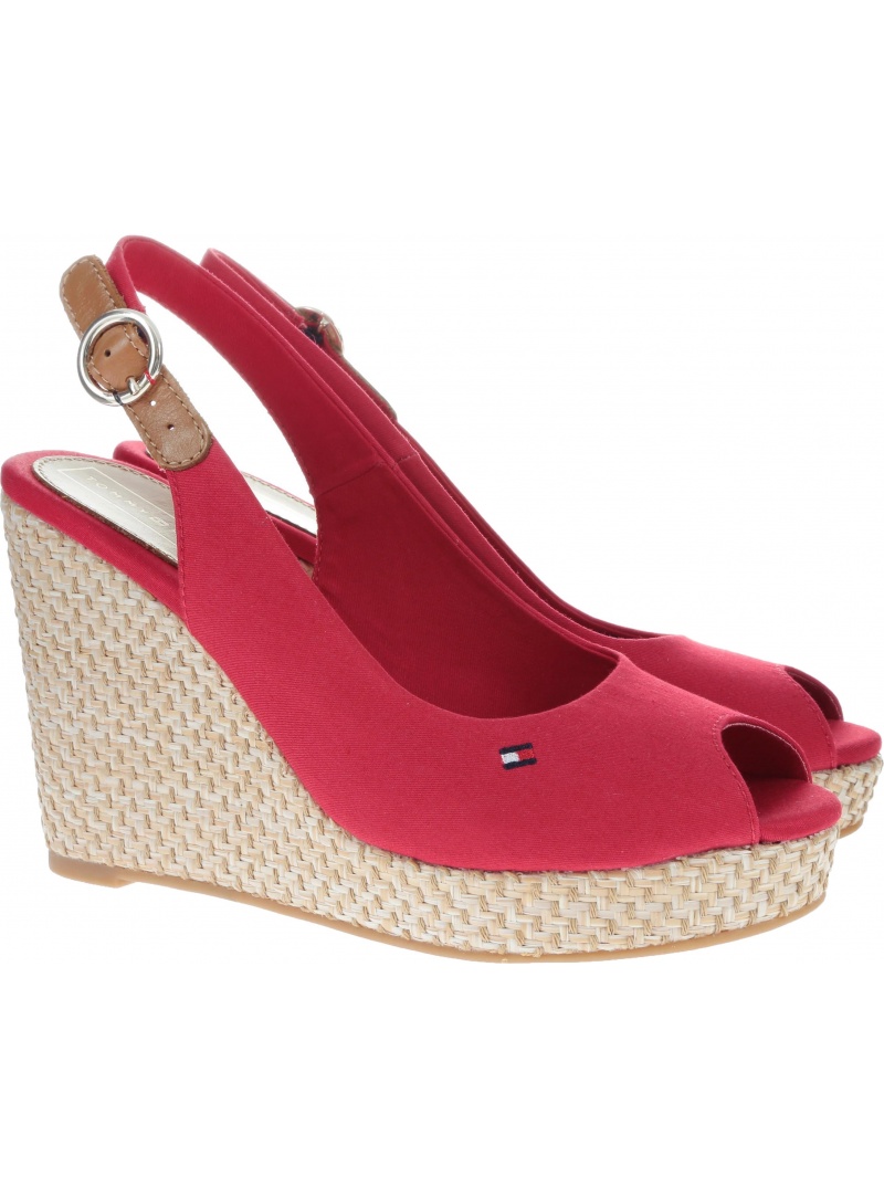 Espadryle Tommy Hilfiger ICONIC ELENA BASIC S TANGO RED -