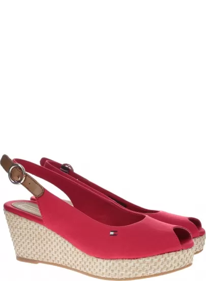 Espadryle Tommy Hilfiger ICONIC ELBA BASIC SL TANGO RED -
