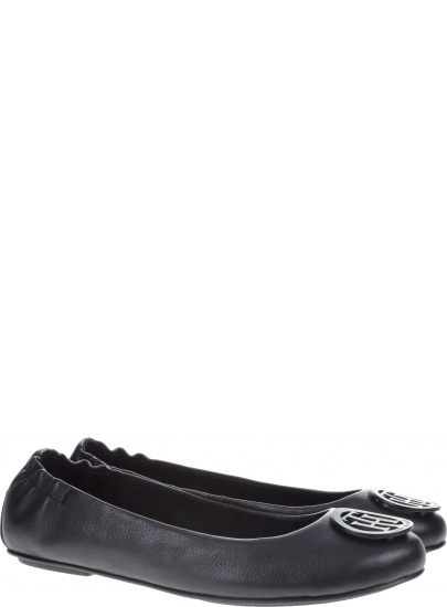 Balerinki Tommy Hilfiger FLEXIBLE LEATHER BAL BLACK - Baleriny