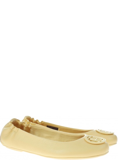 Baleriny Tommy Hilfiger FLEXIBLE LEATHER BAL Golden Haze -