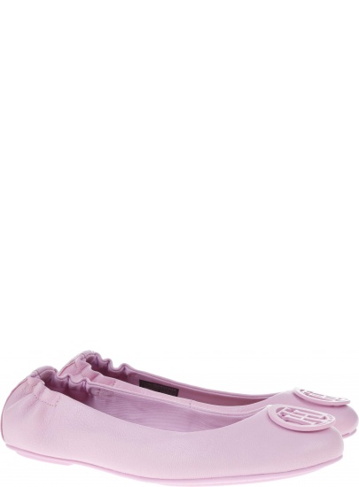 Balerinki Tommy Hilfiger FLEXIBLE LEATHER BAL Pink Lavender -