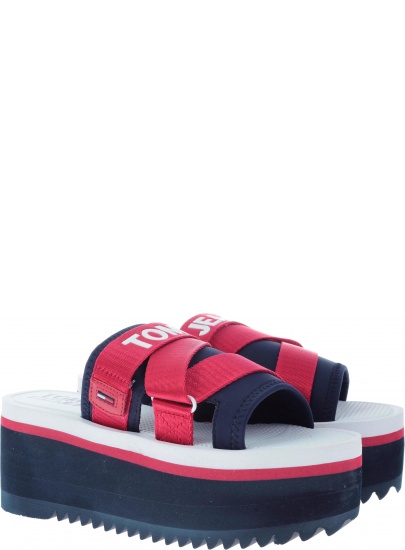 Klapki Tommy Hilfiger SPORTY NEOPRENE FLAT RWB - Klapki