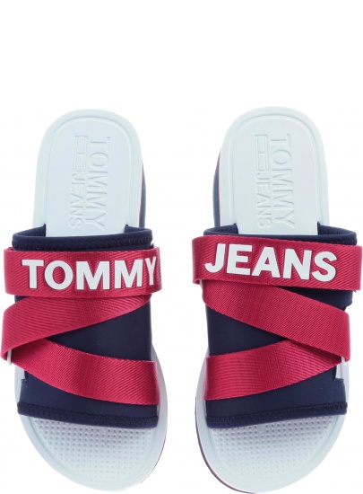 Klapki Tommy Hilfiger SPORTY NEOPRENE FLAT RWB - Klapki