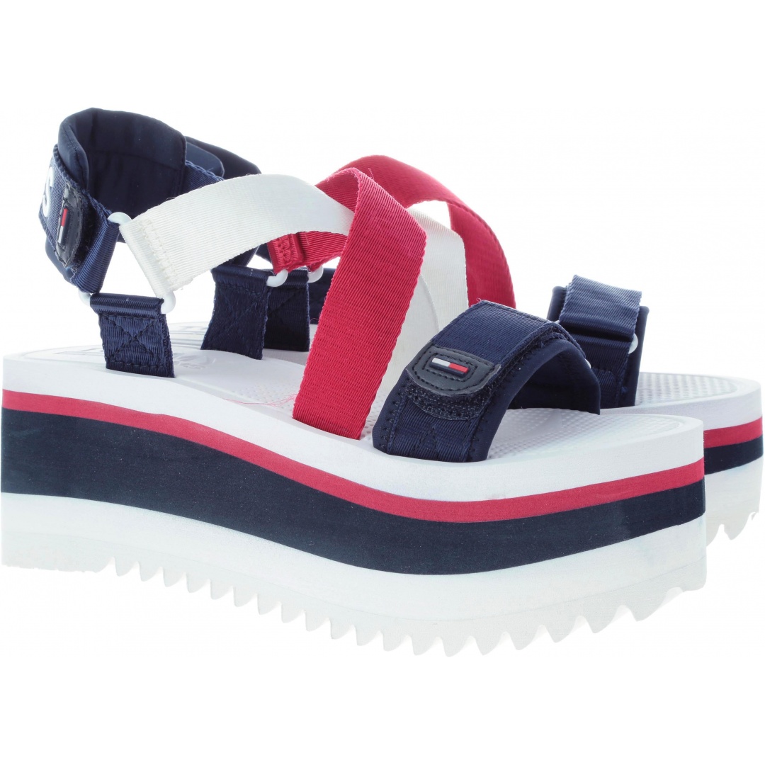 Sandały Tommy Hilfiger SPORTY NEOPRENE FLAT RWB - Sandały