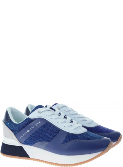 Półbuty Tommy Hilfiger GLITTER CITY SNEAKER TOMMY NAVY - Półbuty