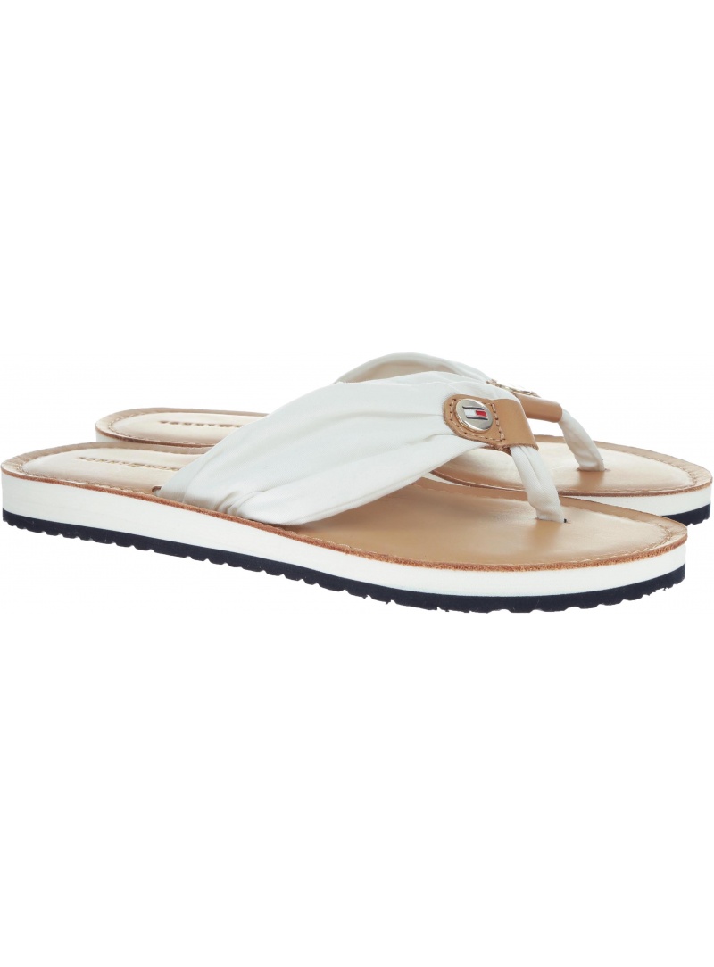 tommy hilfiger leather footbed flip flops