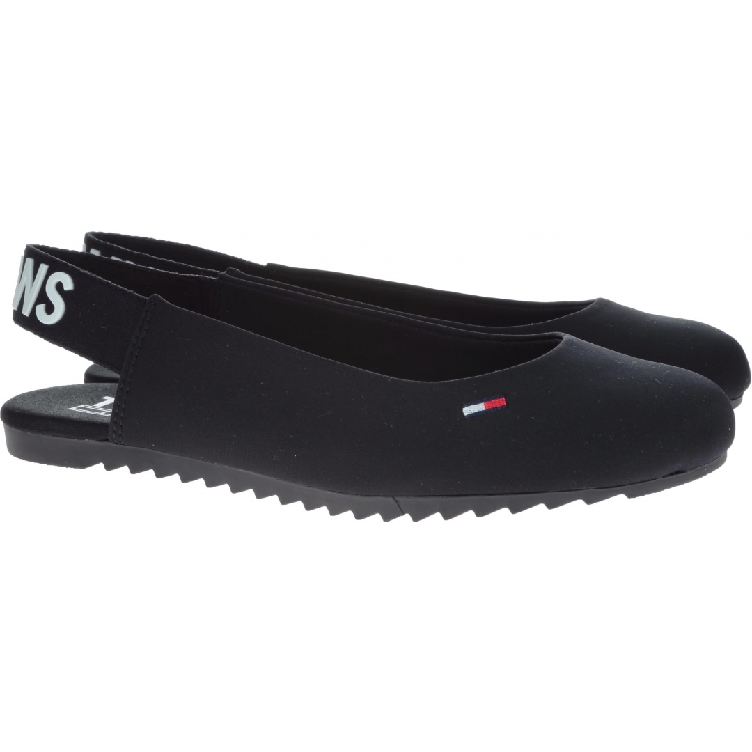 Baleriny Tommy Hilfiger SPORTY SLING BACK BA BLACK - Baleriny