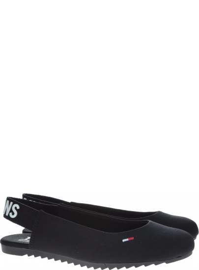 Baleriny Tommy Hilfiger SPORTY SLING BACK BA BLACK - Baleriny