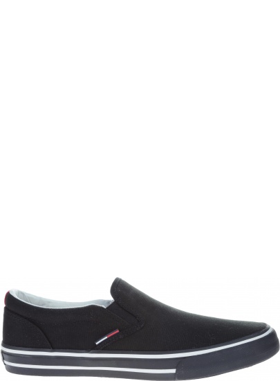 Czarne Tenisówki Tommy Hilfiger TOMMY JEANS TEXTILE BLACK -