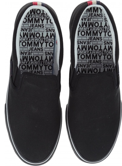 Czarne Tenisówki Tommy Hilfiger TOMMY JEANS TEXTILE BLACK -