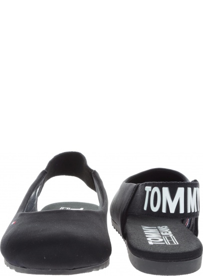 Baleriny Tommy Hilfiger SPORTY SLING BACK BA BLACK - Baleriny