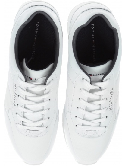 Białe półbuty Tommy Hilfiger CORPORATE LEATHER RU WHITE -