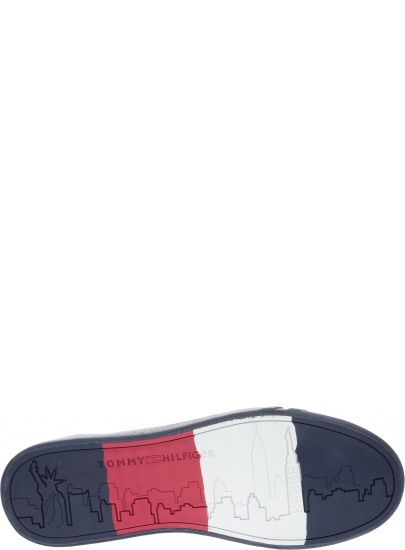 Granatowe Półbuty Tommy Hilfiger CORPORATE LEATHER SN MIDNIGHT