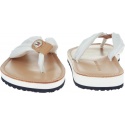 Japonki Tommy Hilfiger LEATHER FOOTBED BEAC WHISPER WHITE -