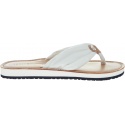Japonki Tommy Hilfiger LEATHER FOOTBED BEAC WHISPER WHITE -