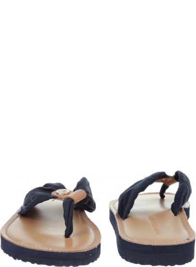 Japonki Tommy Hilfiger LEATHER FOOTBED BEAC MIDNIGHT - Japonki