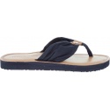 Japonki Tommy Hilfiger LEATHER FOOTBED BEAC MIDNIGHT - Japonki