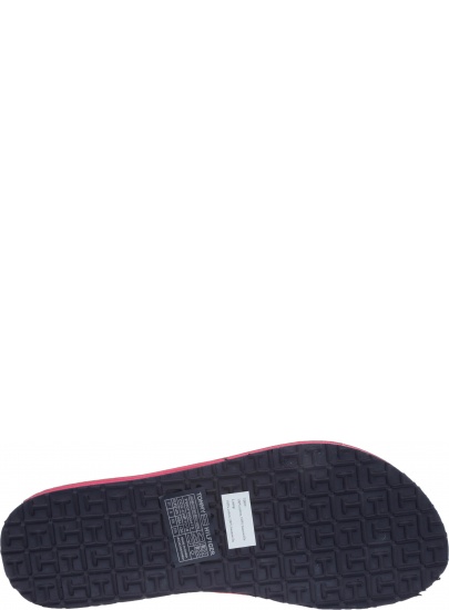 Japonki Tommy Hilfiger LEATHER FOOTBED BEAC TANGO RED - Japonki