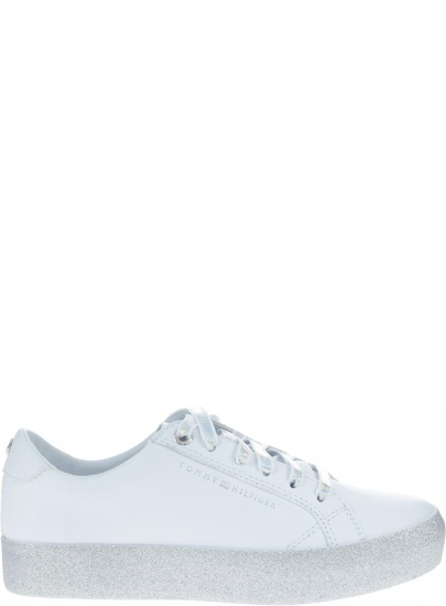 Białe Półbuty Tommy Hilfiger GLITTER DRESS SNEAKE WHITE -