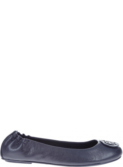 Baleriny Tommy Hilfiger FLEXIBLE LEATHER BAL TOMMY NAVY -