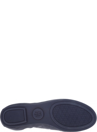 Baleriny Tommy Hilfiger FLEXIBLE LEATHER BAL TOMMY NAVY -