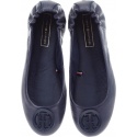 Baleriny Tommy Hilfiger FLEXIBLE LEATHER BAL TOMMY NAVY -