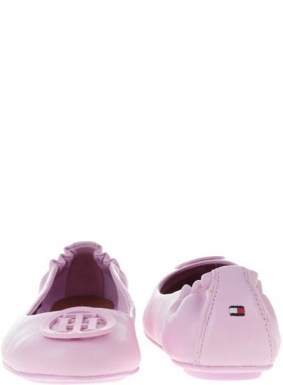 Balerinki Tommy Hilfiger FLEXIBLE LEATHER BAL Pink Lavender -