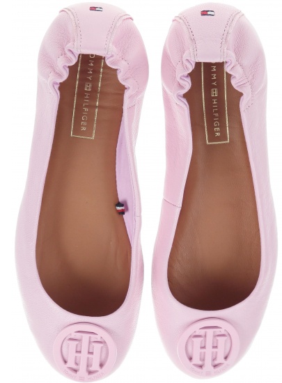 Balerinki Tommy Hilfiger FLEXIBLE LEATHER BAL Pink Lavender -