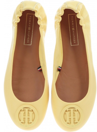 Baleriny Tommy Hilfiger FLEXIBLE LEATHER BAL Golden Haze -