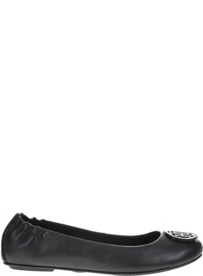 Balerinki Tommy Hilfiger FLEXIBLE LEATHER BAL BLACK - Baleriny