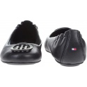 Balerinki Tommy Hilfiger FLEXIBLE LEATHER BAL BLACK - Baleriny