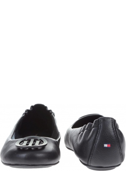 Balerinki Tommy Hilfiger FLEXIBLE LEATHER BAL BLACK - Baleriny