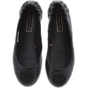 Balerinki Tommy Hilfiger FLEXIBLE LEATHER BAL BLACK - Baleriny