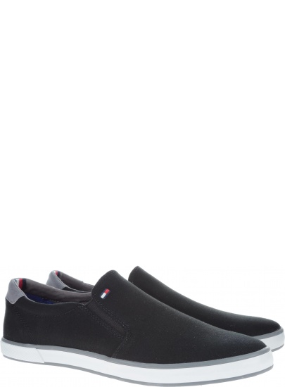 WSUWANE TENISÓWKI TOMMY HILFIGER ICONIC SLIP ON SNEAK BLACK FM0FM00597 990