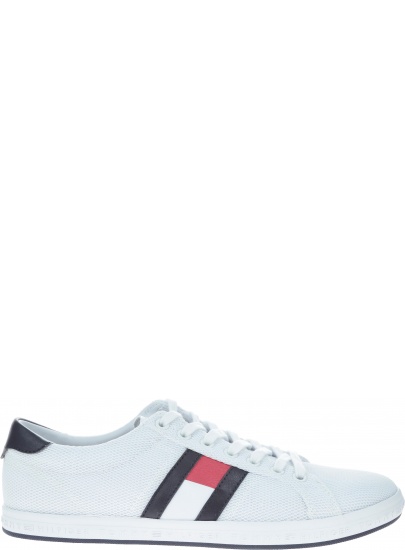 Białe półbuty Tommy Hilfiger ESSENTIAL FLAG DETAIL WHITE -