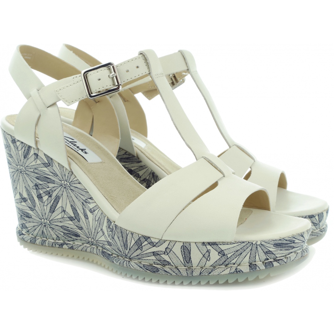 SANDAŁY CLARKS Adesha River White Leather CL26123227 - Sandały