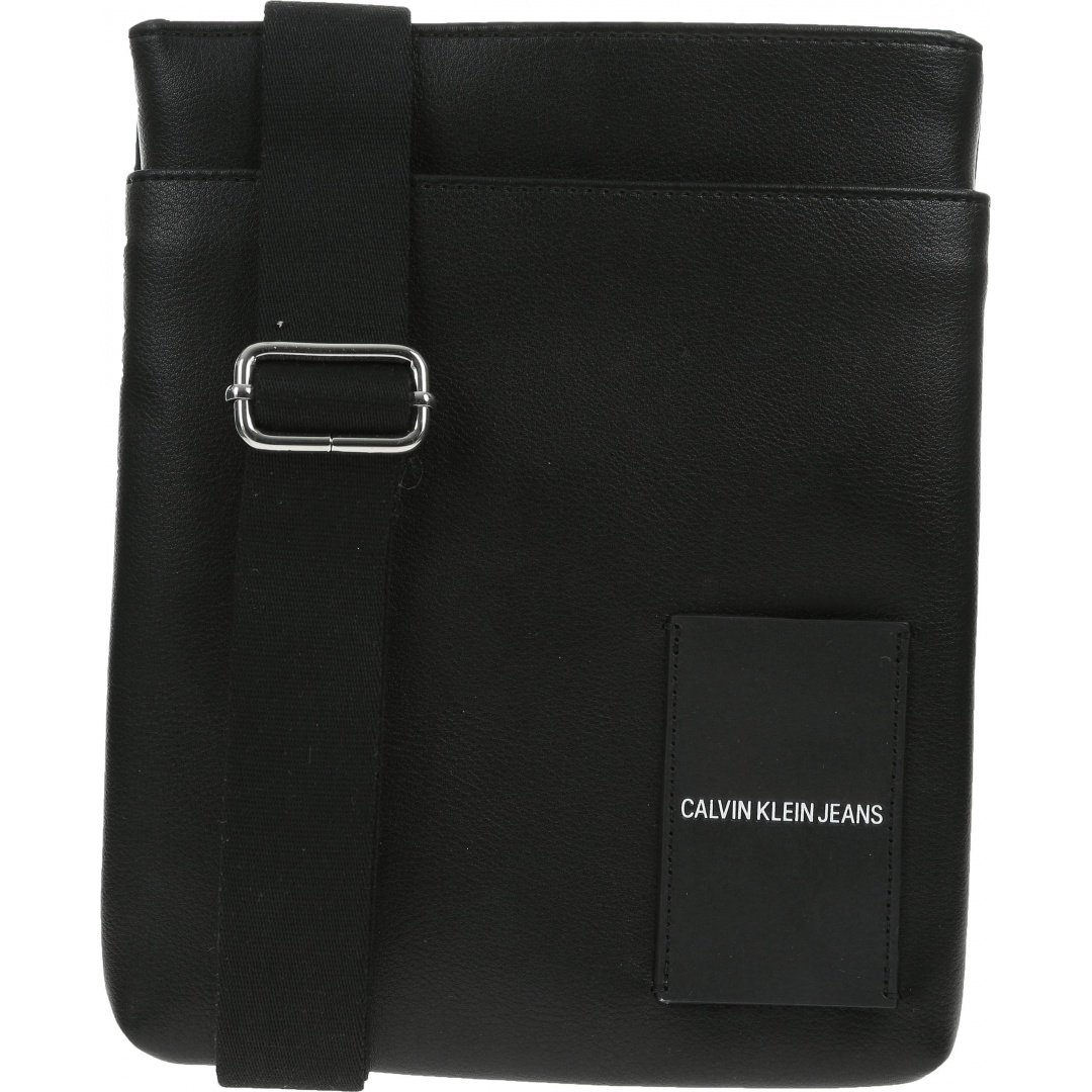 CZARNA LISTONOSZKA MĘSKA CALVIN KLEIN COATED CANVAS FLAT