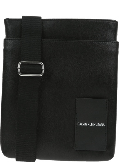 CZARNA LISTONOSZKA MĘSKA CALVIN KLEIN COATED CANVAS FLAT