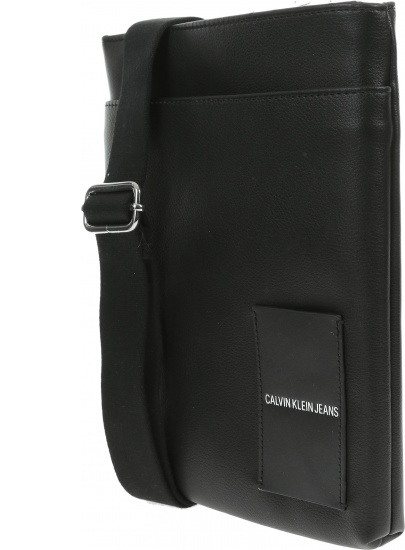 CZARNA LISTONOSZKA MĘSKA CALVIN KLEIN COATED CANVAS FLAT