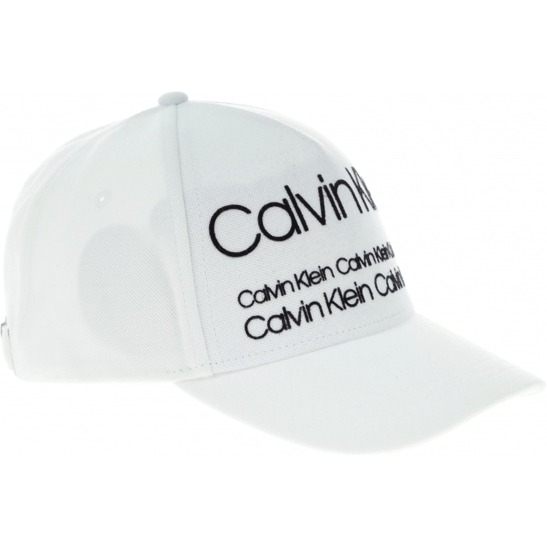 BIAŁA Logowana CZAPKA CALVIN KLEIN INDUSTRIAL OIQUE BA K50K504473 107